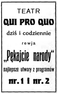 Rewia "Pękajcie narody", Wiadomości Literackie nr 46 (46) z 16. listopada 1924 r.